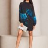 Sosandar Green Short Sleeve Zip Front Denim Dress With Pockets