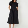 Sosandar Pink Mark Twist Detail Collared Midi Dress