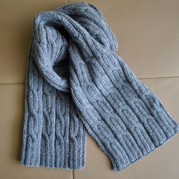 PDF KNITTING PATTERN Men’s Scarf “Cables” – Men scarf – Winter accessory