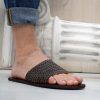 Earthing Men Slides Sandals made from leather