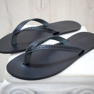 Men’s Earthing Barefoot Flip Flops Leather Sandals