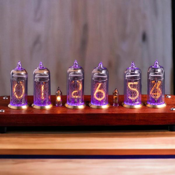 IN-14 Nixie Tubes Clock, Steampunk clock, DIY Nixie clock kit, Retro Table Office Clock, Christmas Holiday Gift, Desktop Nixie neon clock