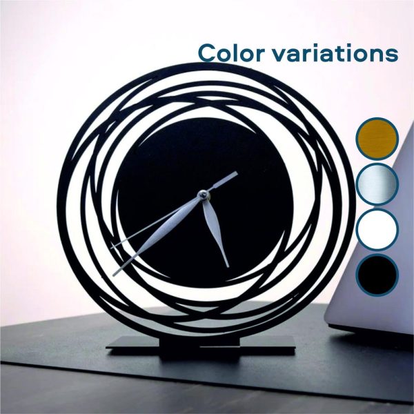 Classic Metal Silent Table Clock, 9.8 Inches (25 cm), Unique Desk Accessory, Original clock for gift
