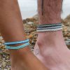 Knotted Surf Anklet by Pineapple Island | Mens Ankle Bracelet for Stacking: Perfect Beach Accessory, Gift for Him