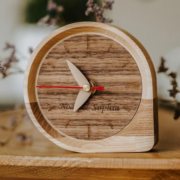 Personalized Desk Clock, Wooden Desk Clock, Vintage Table Clock, Small Clock, Rustic Wood Clock, Mothers Day Gift, Unique Gift for Her